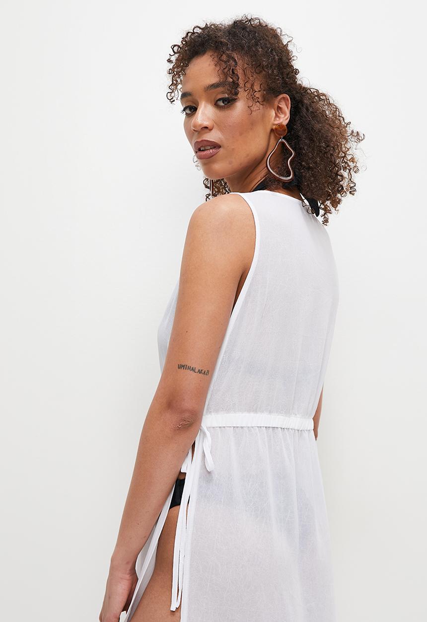 Superbalist - High slit cover up - white