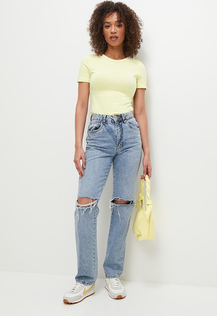 Superbalist - Basic crew fitted tee - pale banana