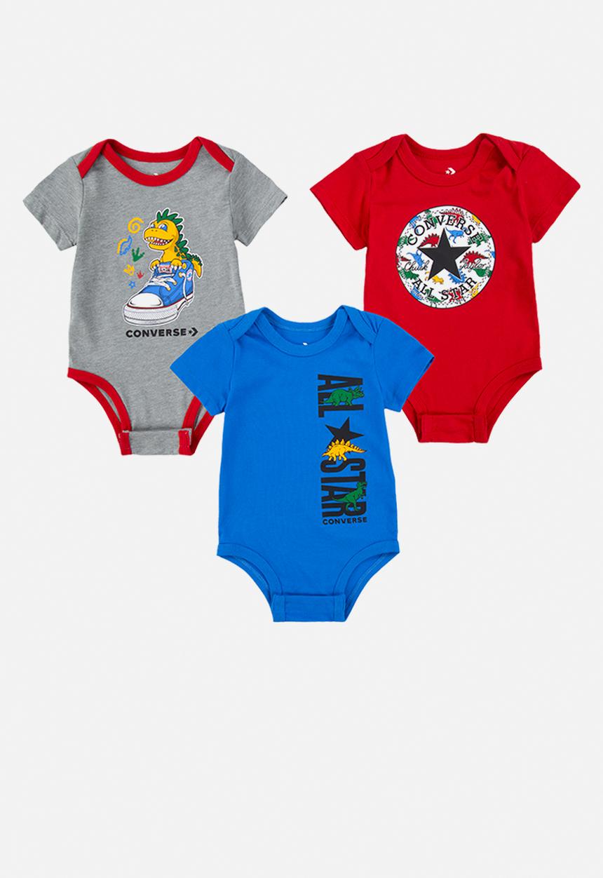 Converse - Dino 3 pk bodysuit - dark grey heather