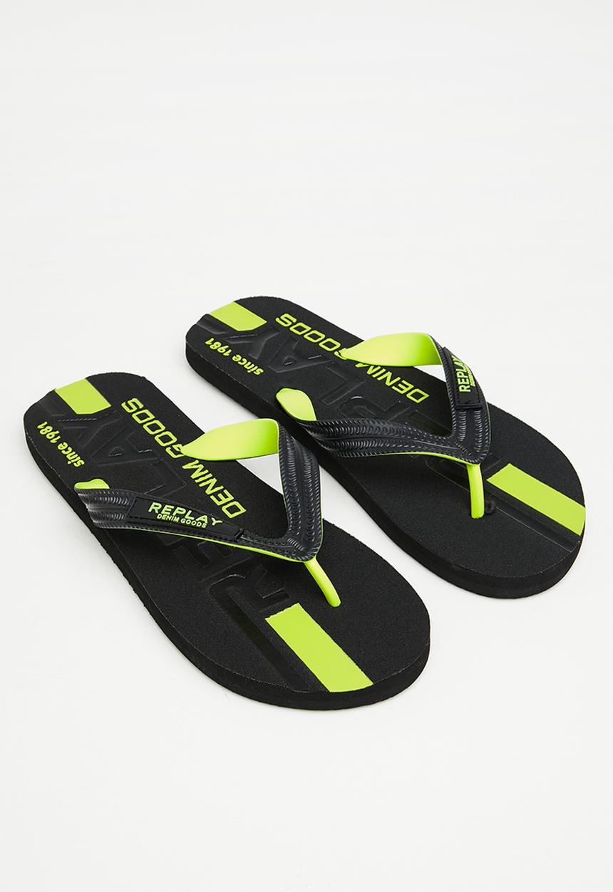 Replay - Replay maverick beach flip flop - black & yellow