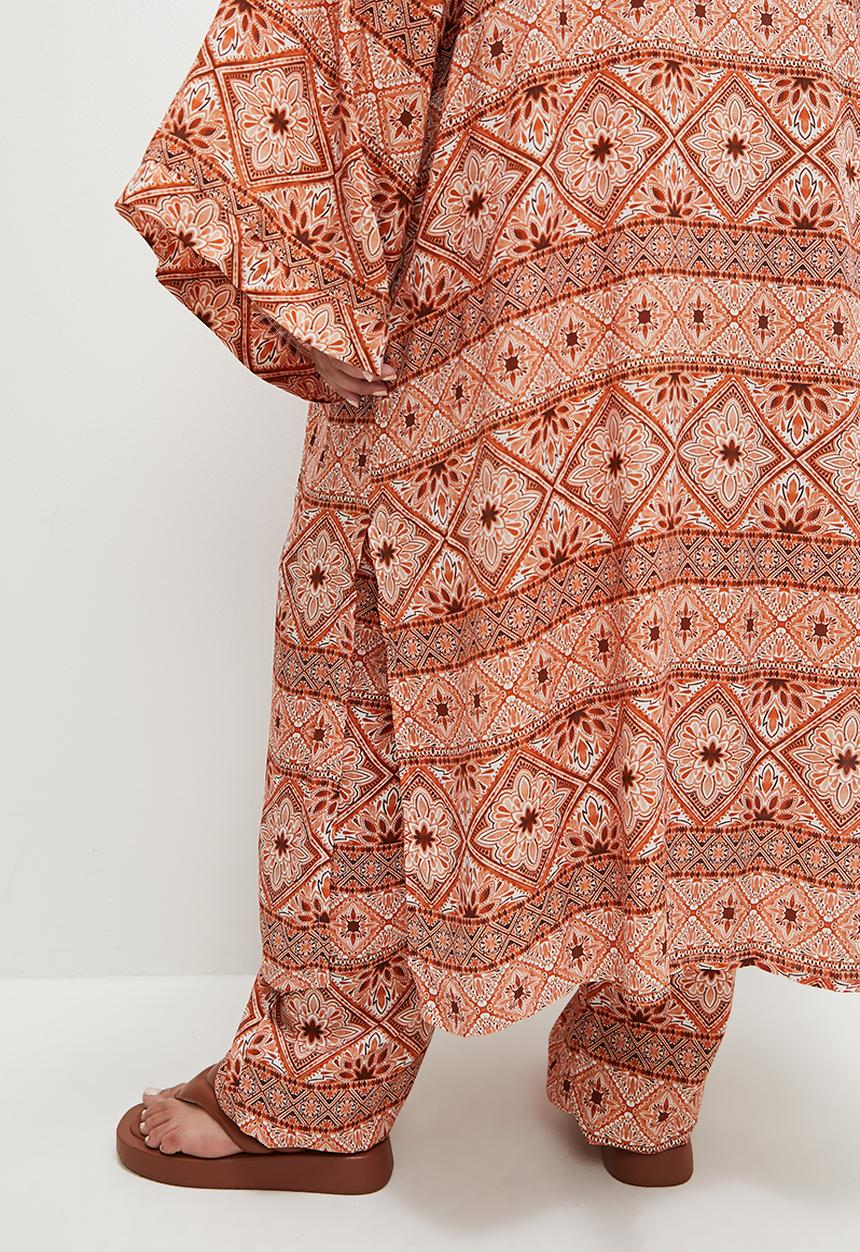 Superbalist - Longer length shacket - orange & white