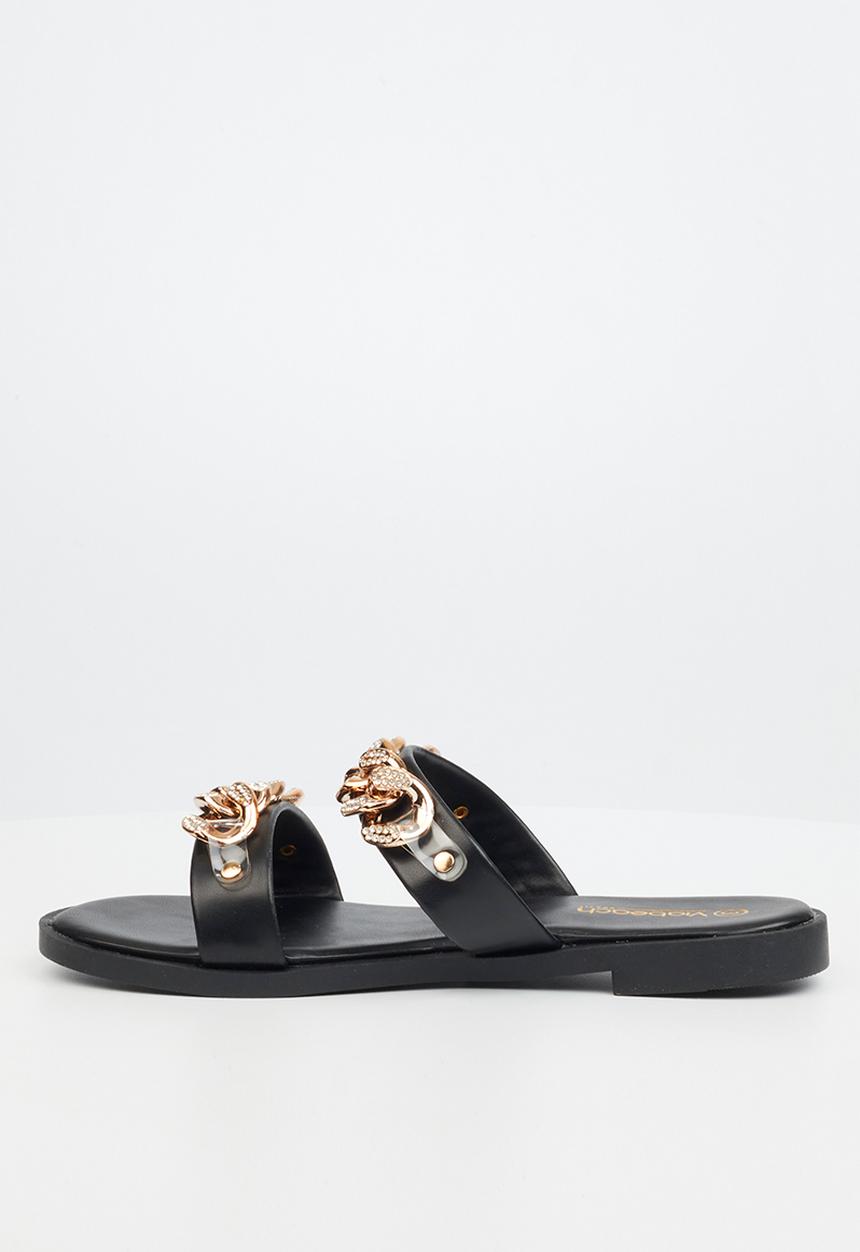 Viabeach - Mere 4 double strap slide - black