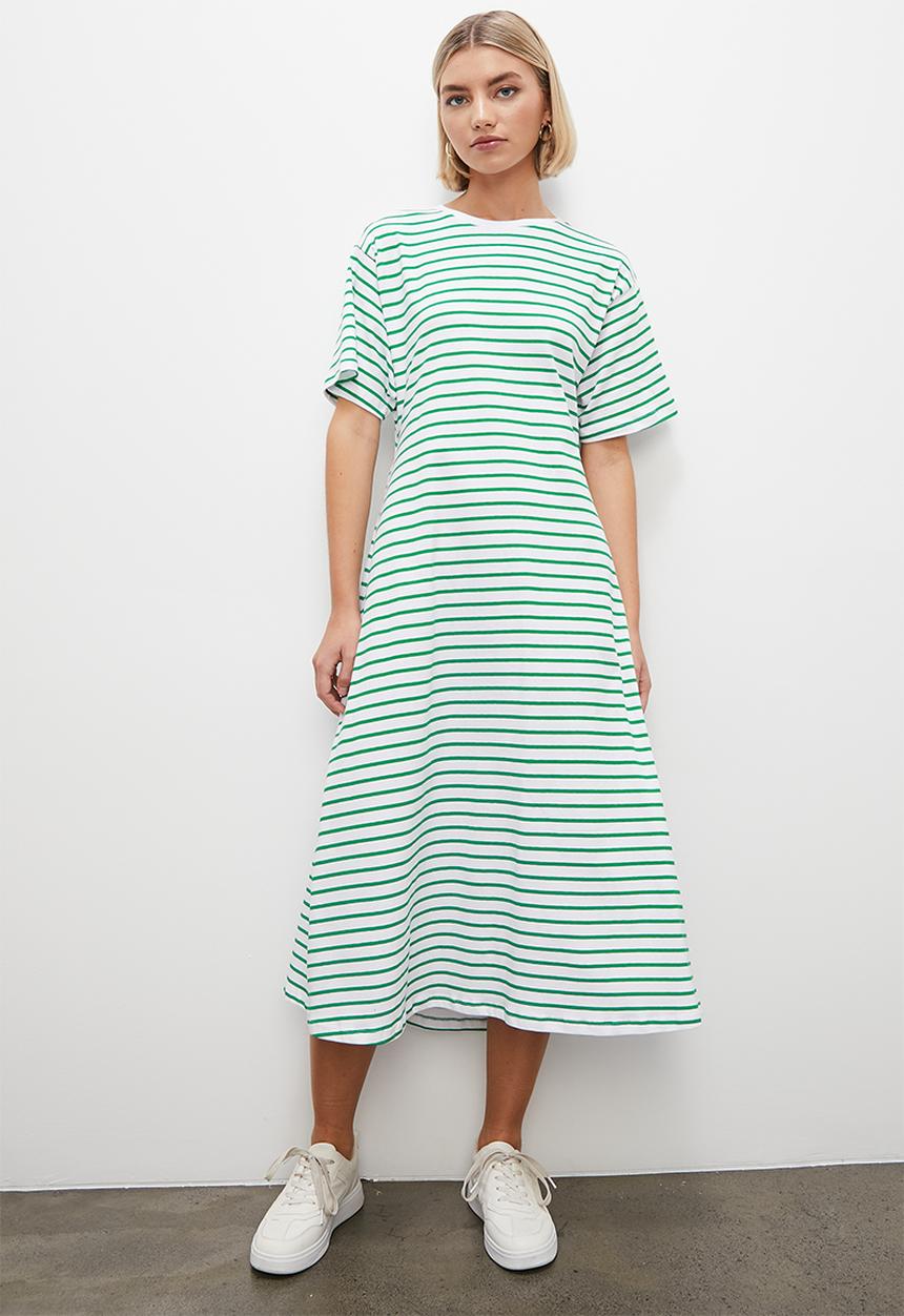 Superbalist - Open back knit dress midi - green stripe