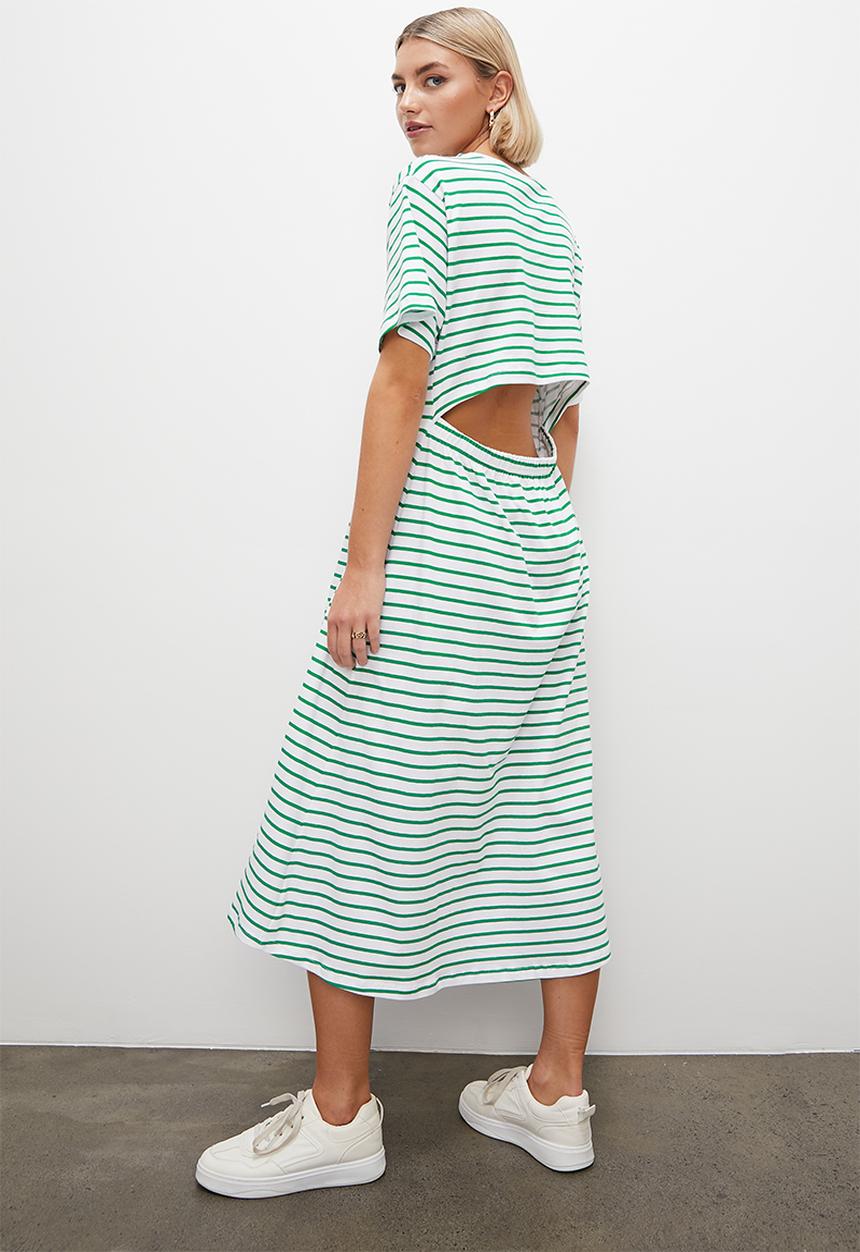 Superbalist - Open back knit dress midi - green stripe