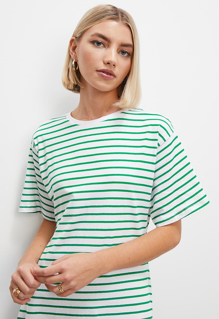 Superbalist - Open back knit dress midi - green stripe