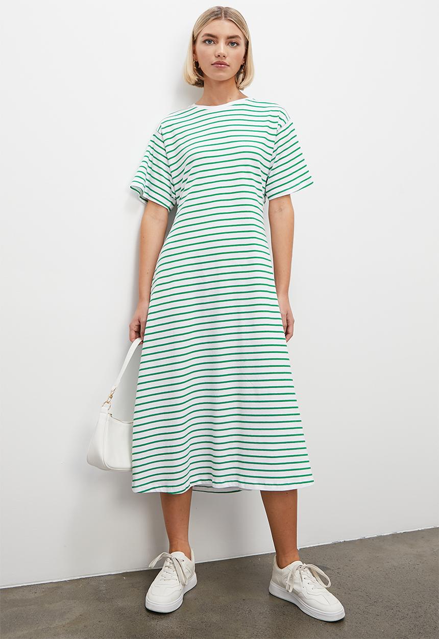 Superbalist - Open back knit dress midi - green stripe