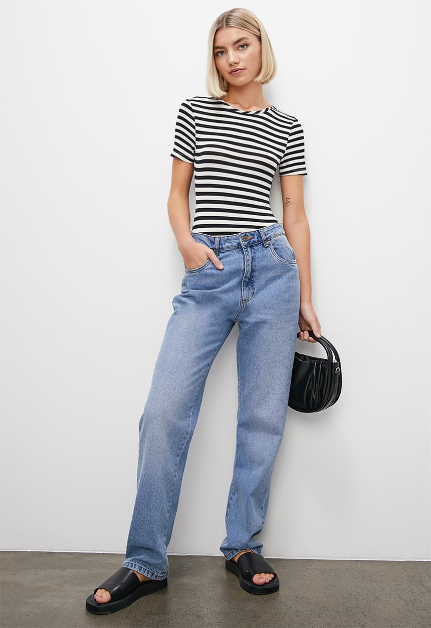 Superbalist - Tee bodysuit - black & white stripe