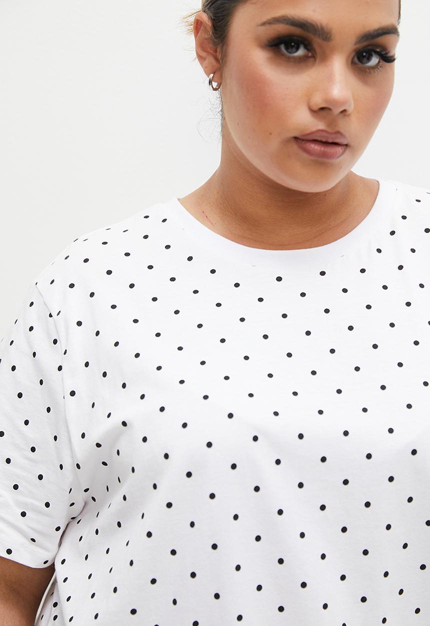 Superbalist - Basic crew aop tee - white 