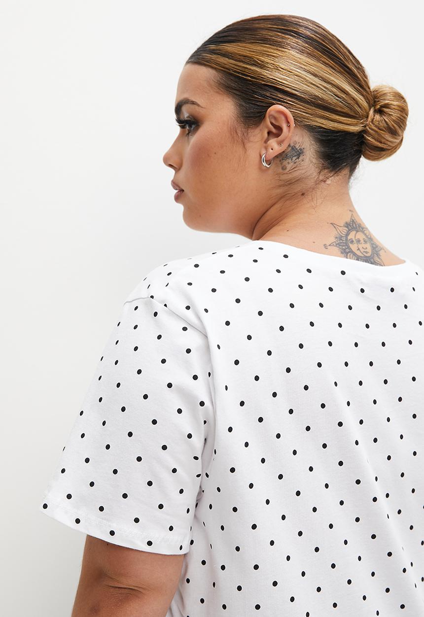 Superbalist - Basic crew aop tee - white 