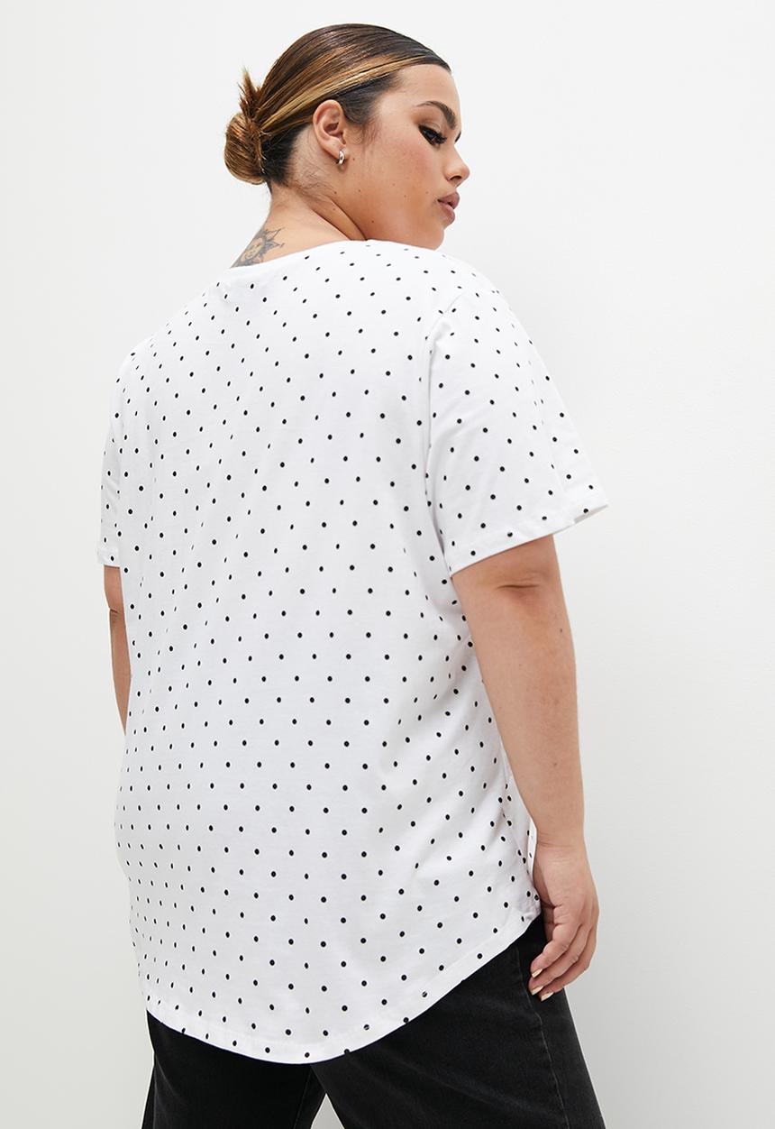Superbalist - Basic crew aop tee - white 