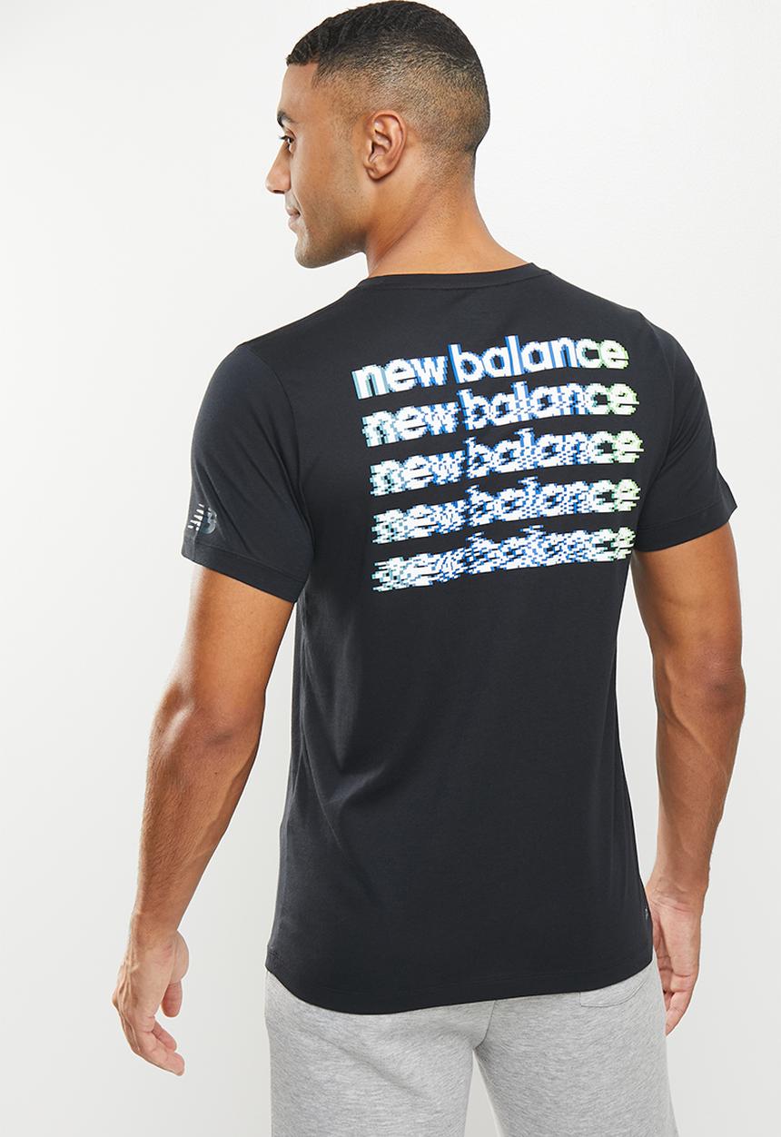 New Balance  - Tenacity heather tech short sleeve graphic - black