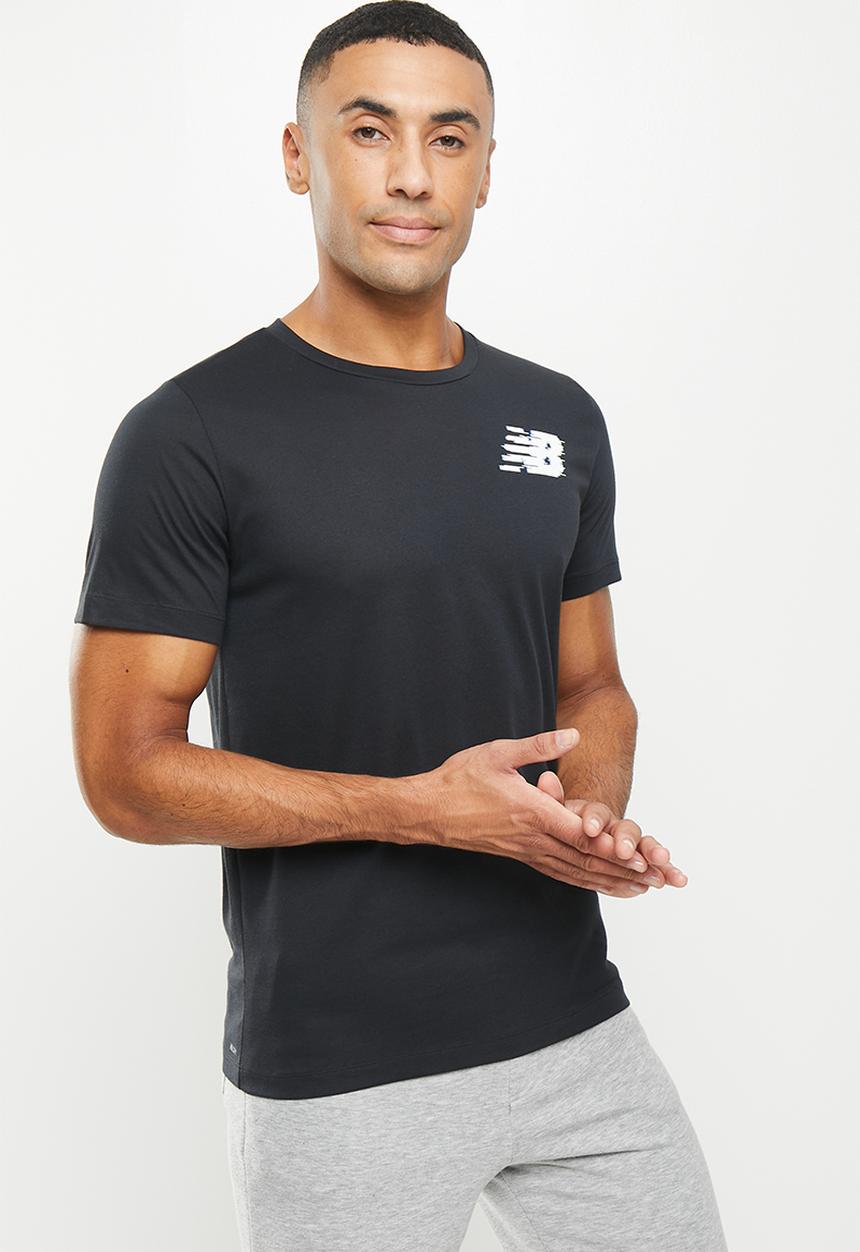 New Balance  - Tenacity heather tech short sleeve graphic - black