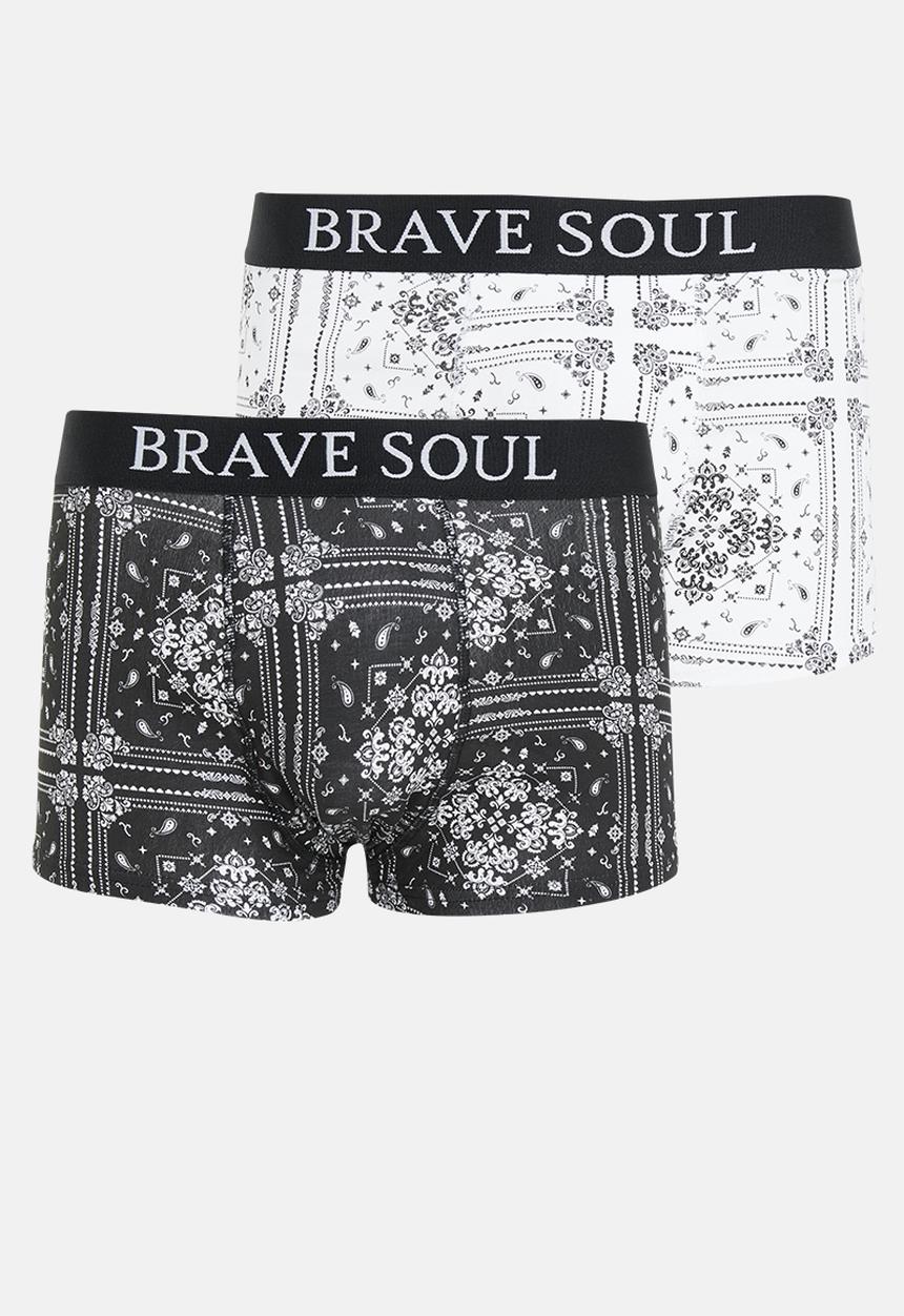 Brave Soul - Deontay 2 pack boxers - optic white & jet black