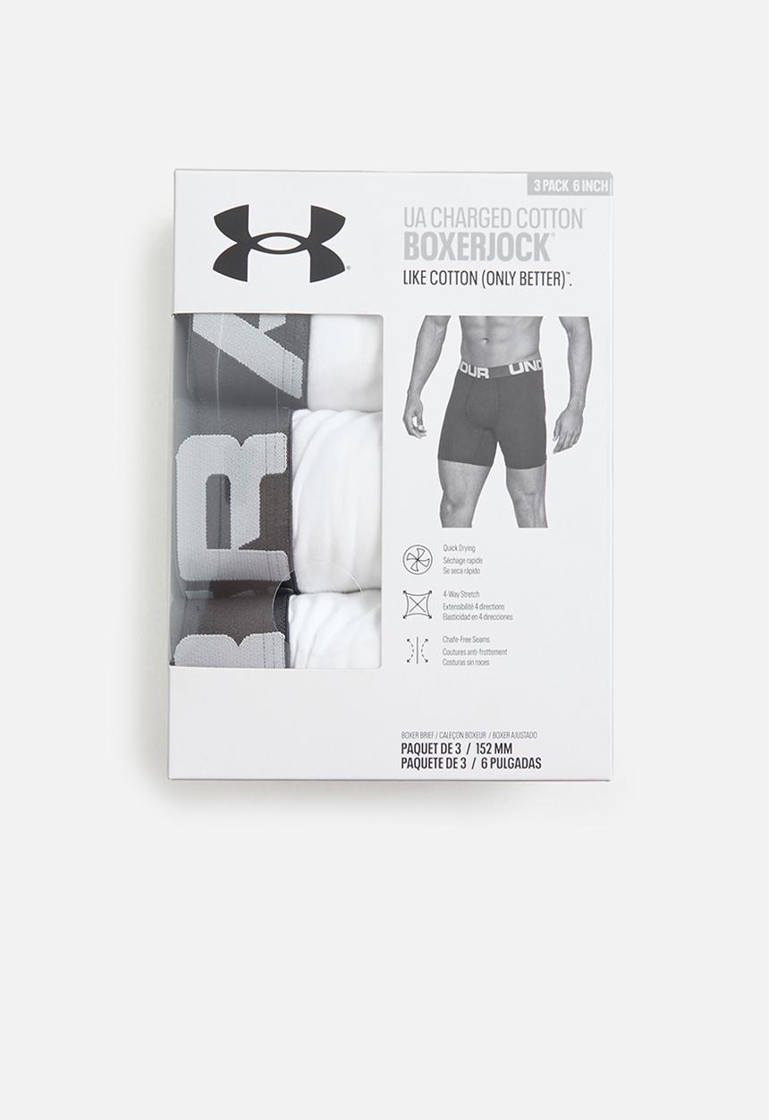 Under Armour - Ua charged cotton 6in 3 pack - white