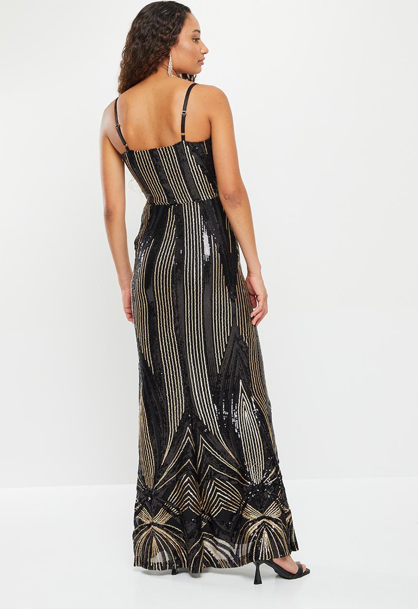 SISSY BOY - Deco doll: sequin maxi - gold & black