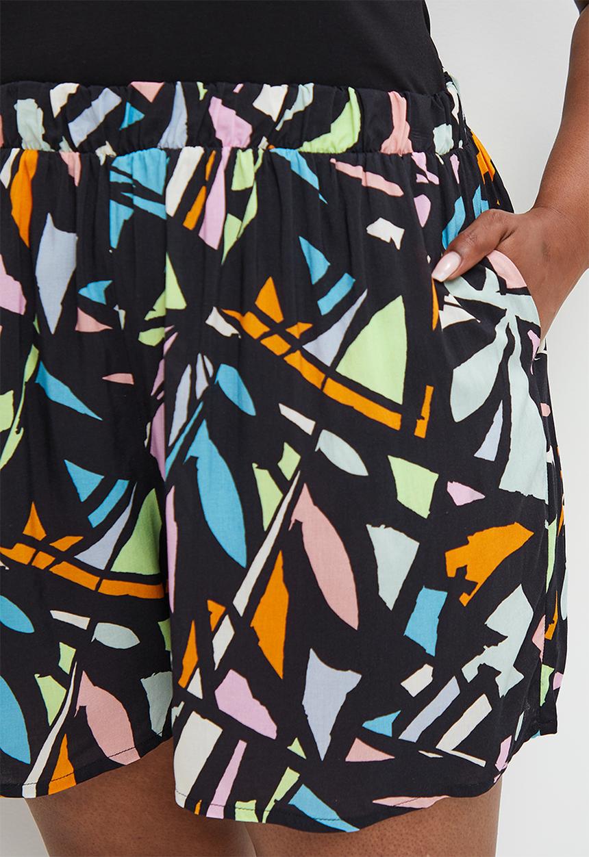 Superbalist - Co-ord printed easy pull on short - stained glass print