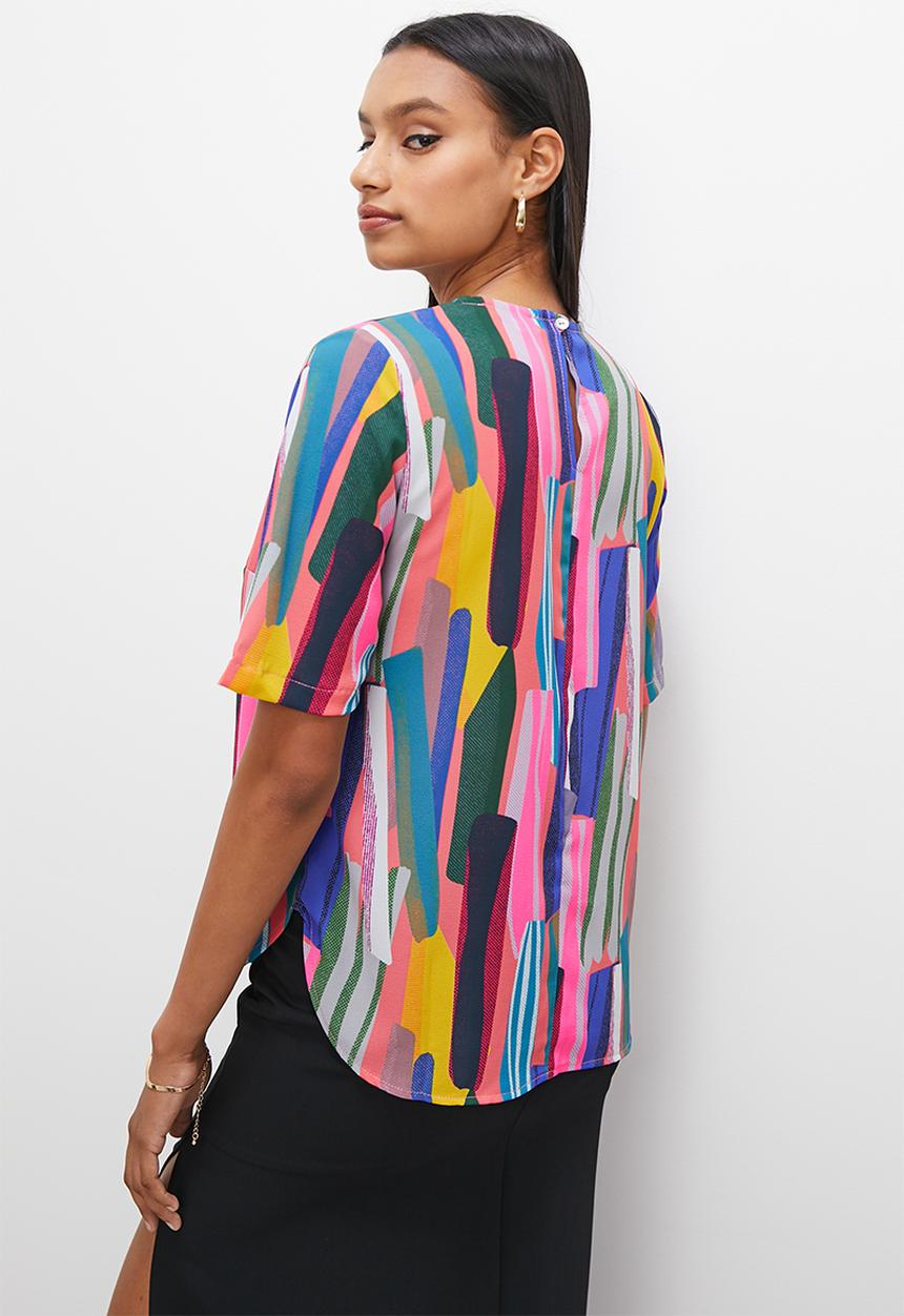 Superbalist - Basic woven shell - pink abstract