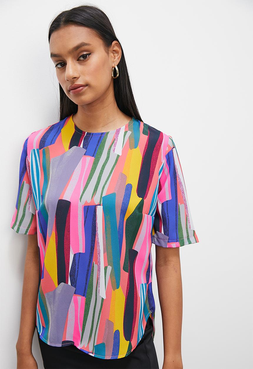 Superbalist - Basic woven shell - pink abstract