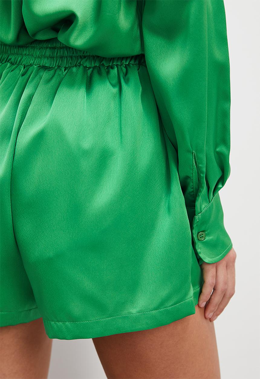 Superbalist - Satin drawstring shorts - green