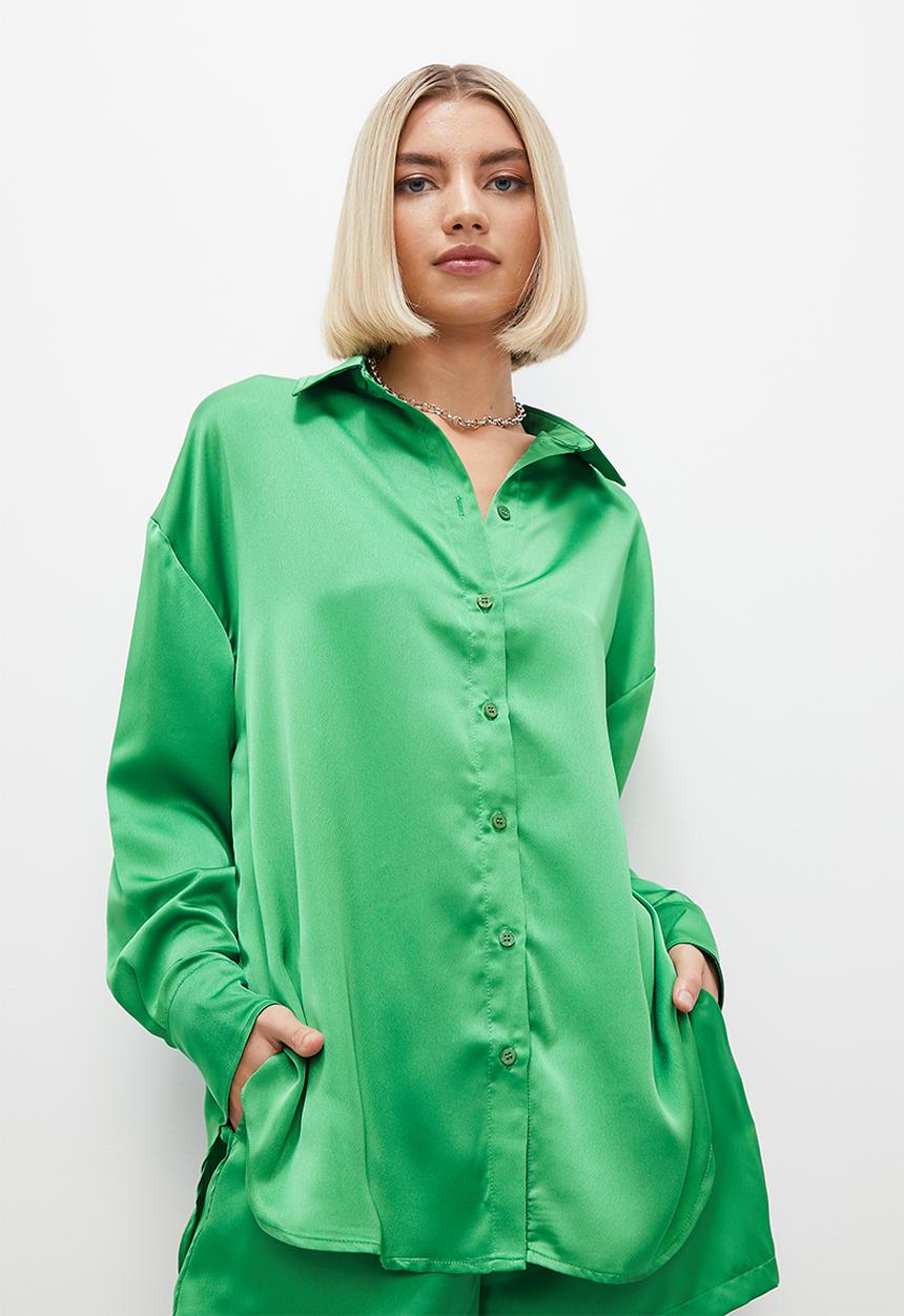 Superbalist - Satin shirt - green