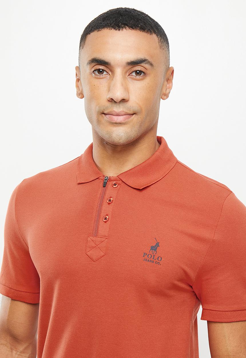 POLO - Men pjc melvin short sleeve golfer - brick