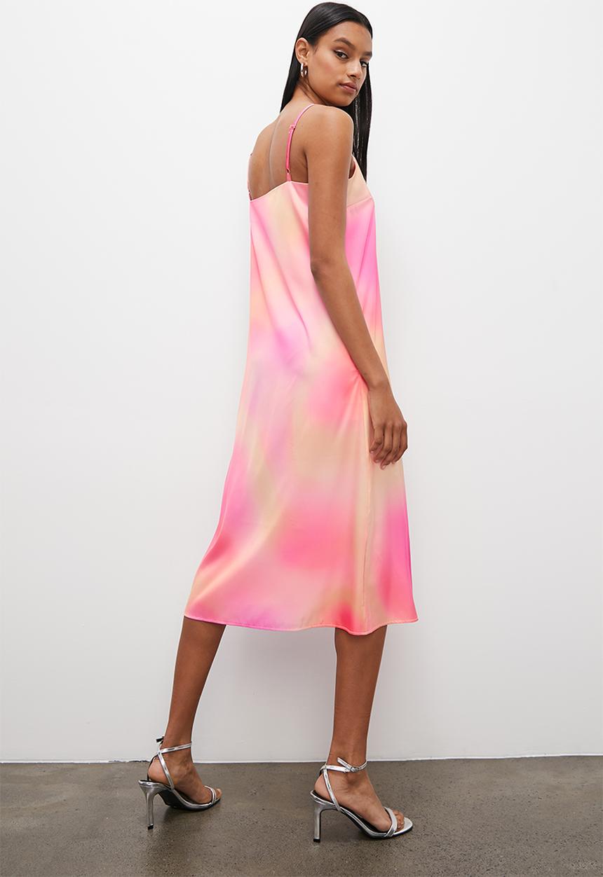 Superbalist - Strappy a-line dress - pink watercolour