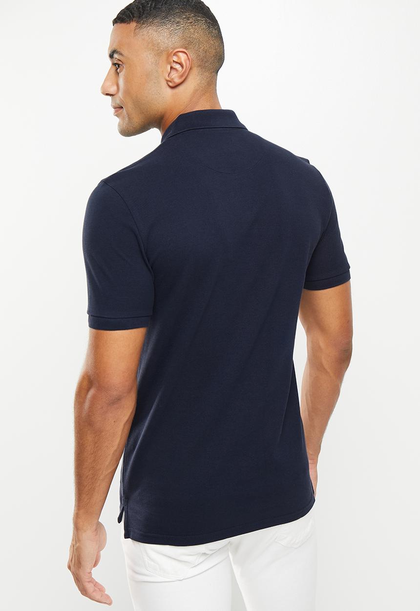 POLO - Men slim fit logo golfer - navy