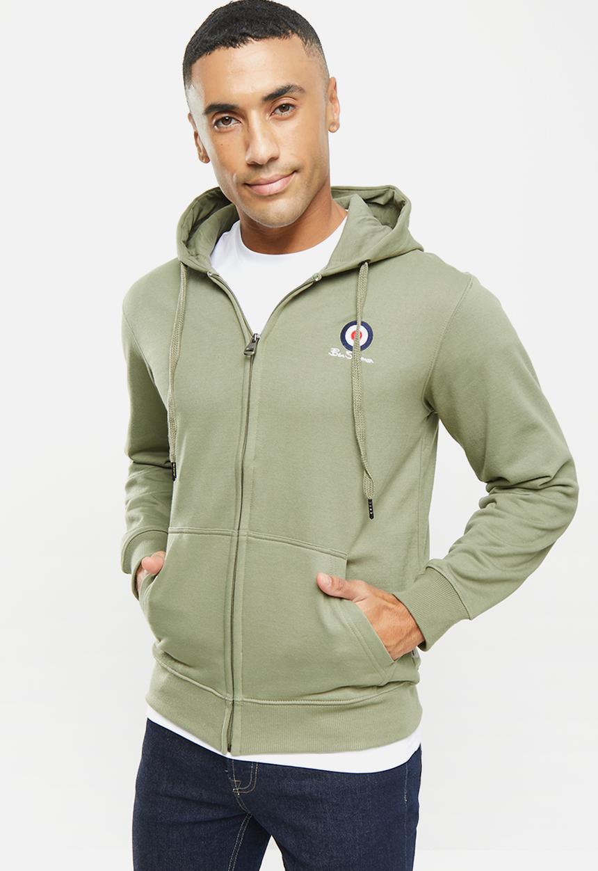 Ben Sherman - Target emb zip thru hoody - olive