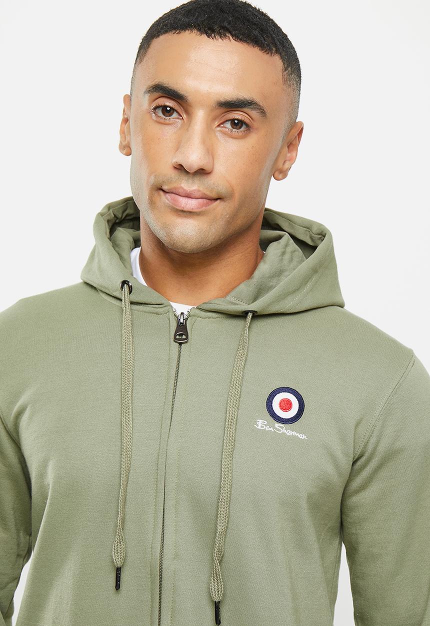 Ben Sherman - Target emb zip thru hoody - olive
