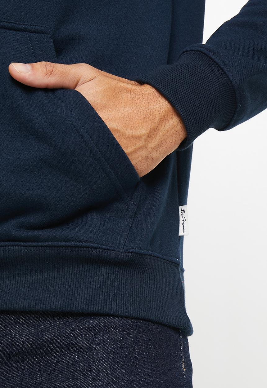 Ben Sherman - Target emb pullover hoody - navy