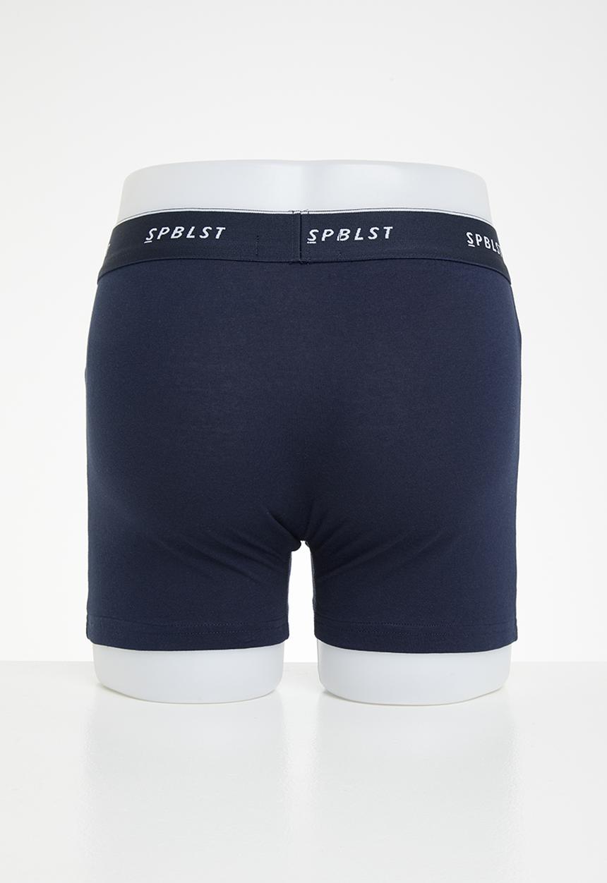 Superbalist - 3 pk knitted cotton boxer - navy