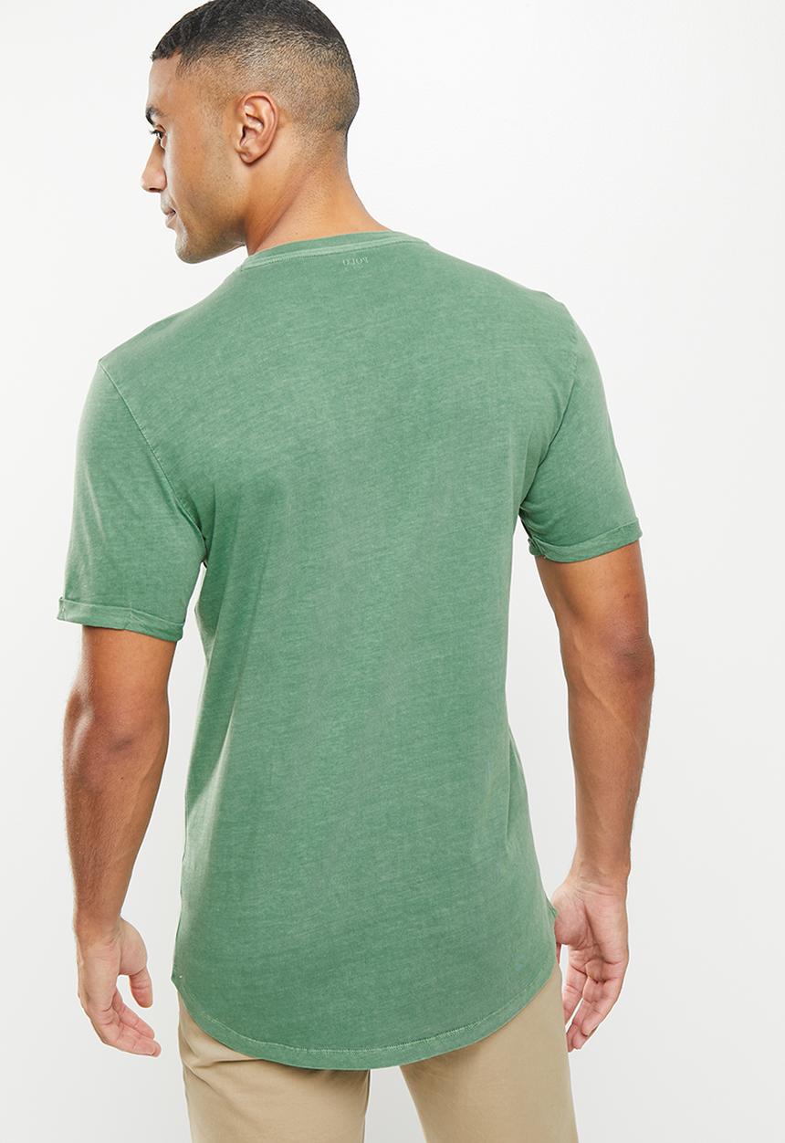 POLO - Men pjc clive short sleeve overdyed tee - green