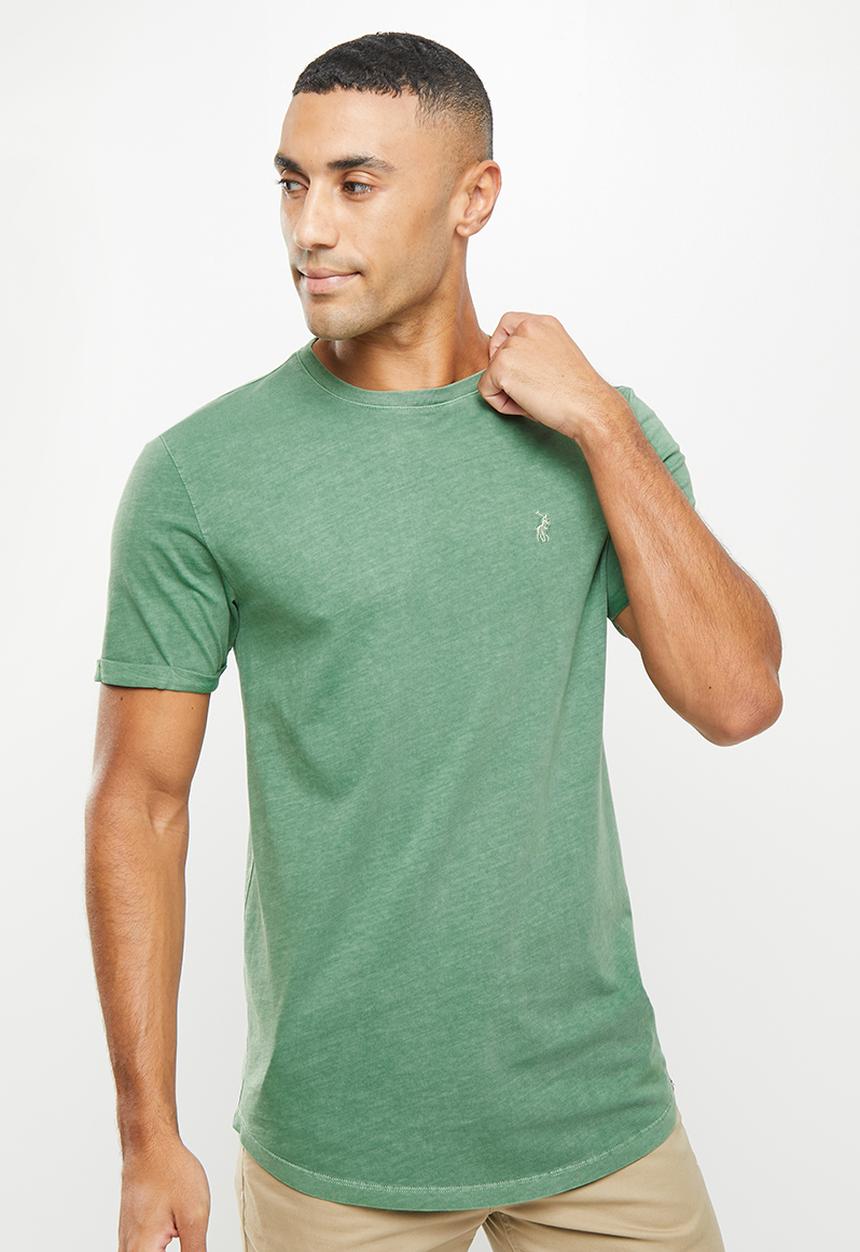 POLO - Men pjc clive short sleeve overdyed tee - green