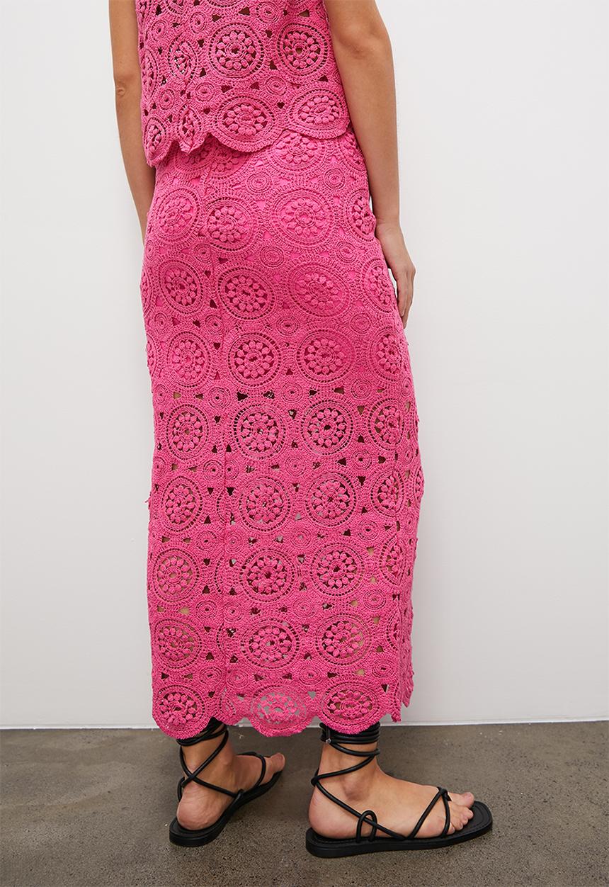 Superbalist - Open work midi skirt - cerise