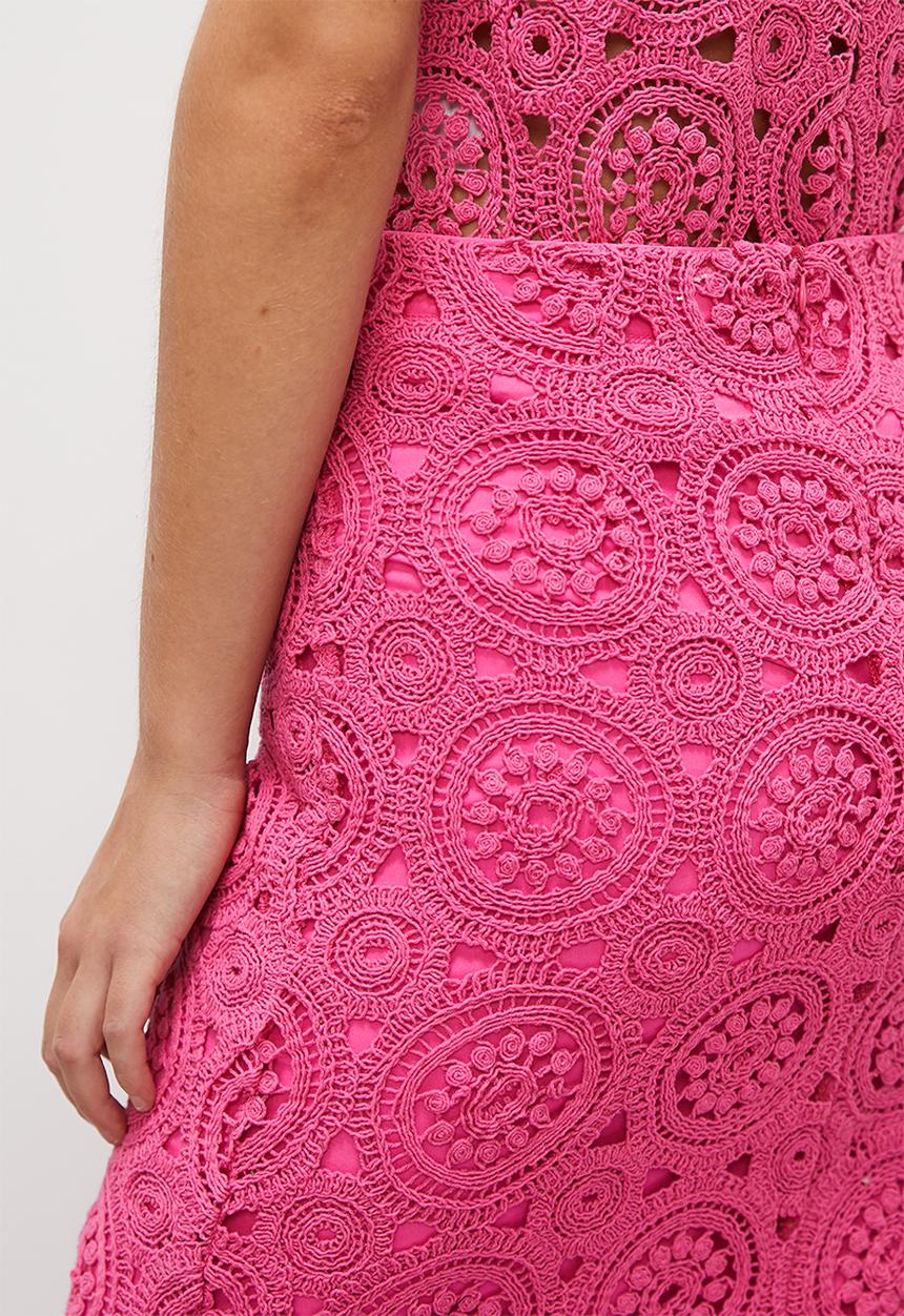 Superbalist - Open work midi skirt - cerise