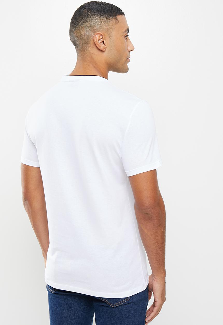 POLO - Men sport dumisani stripe tee - white