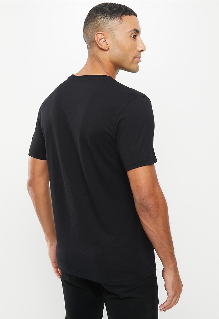 POLO - Men embossed crest tee - black