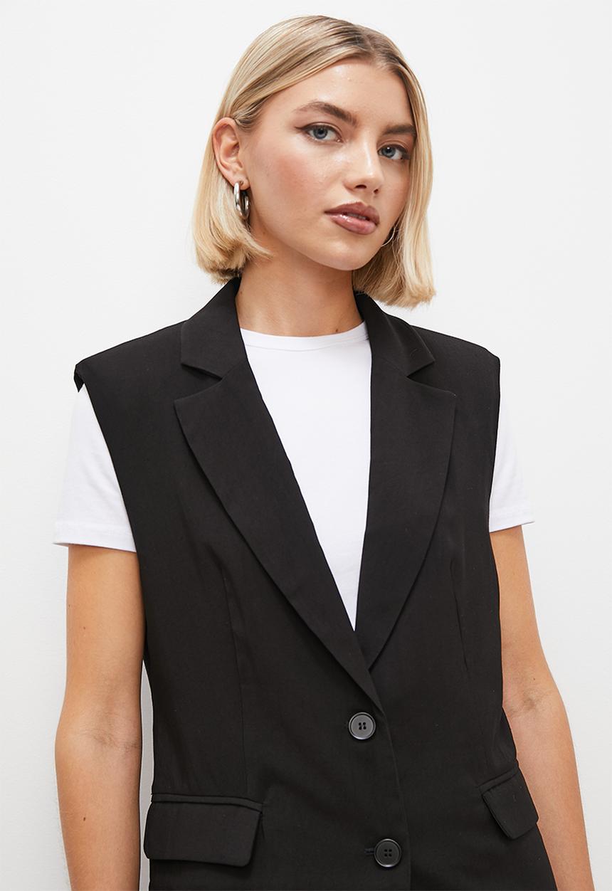 Superbalist - Sleeveless blazer - black