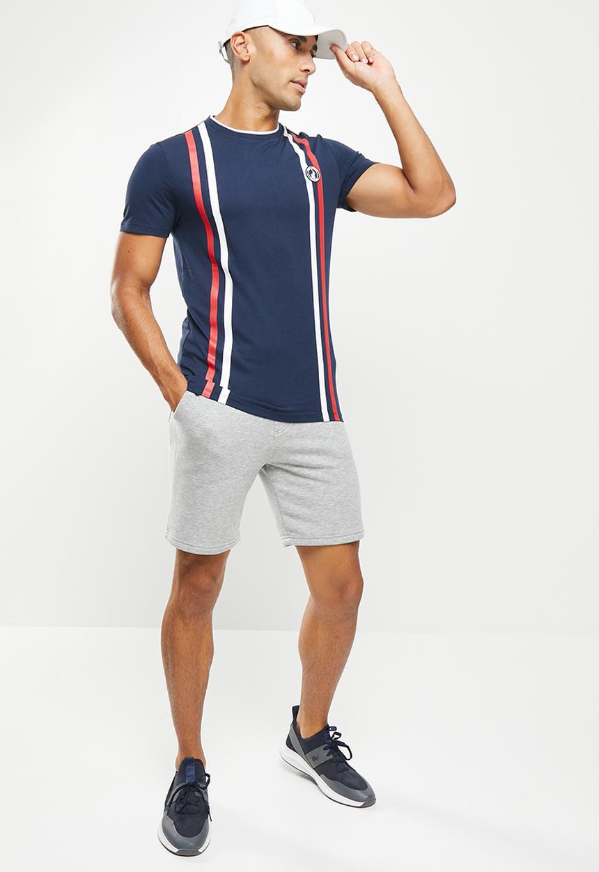 POLO - Men sport dumisani stripe tee - navy