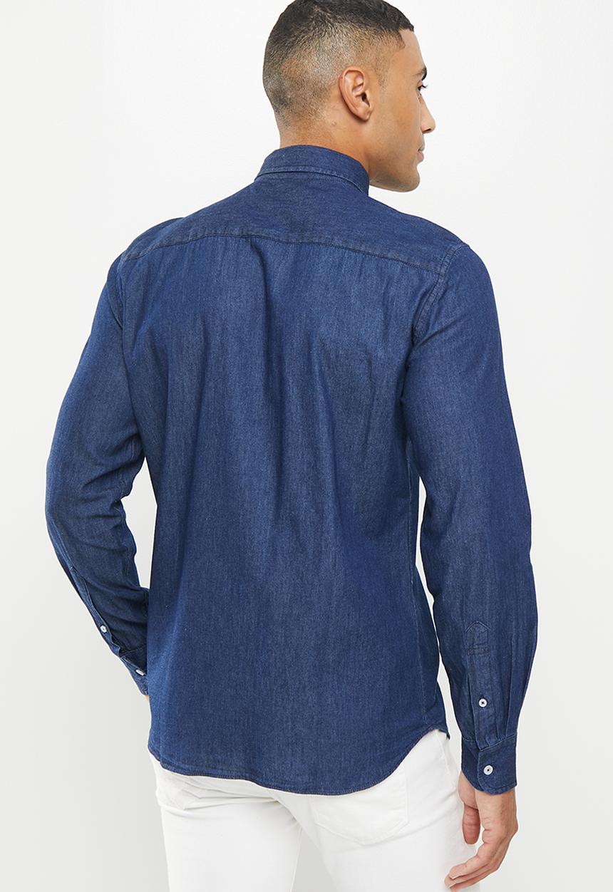 POLO - Men pjc tony ls denim shirt - dark wash