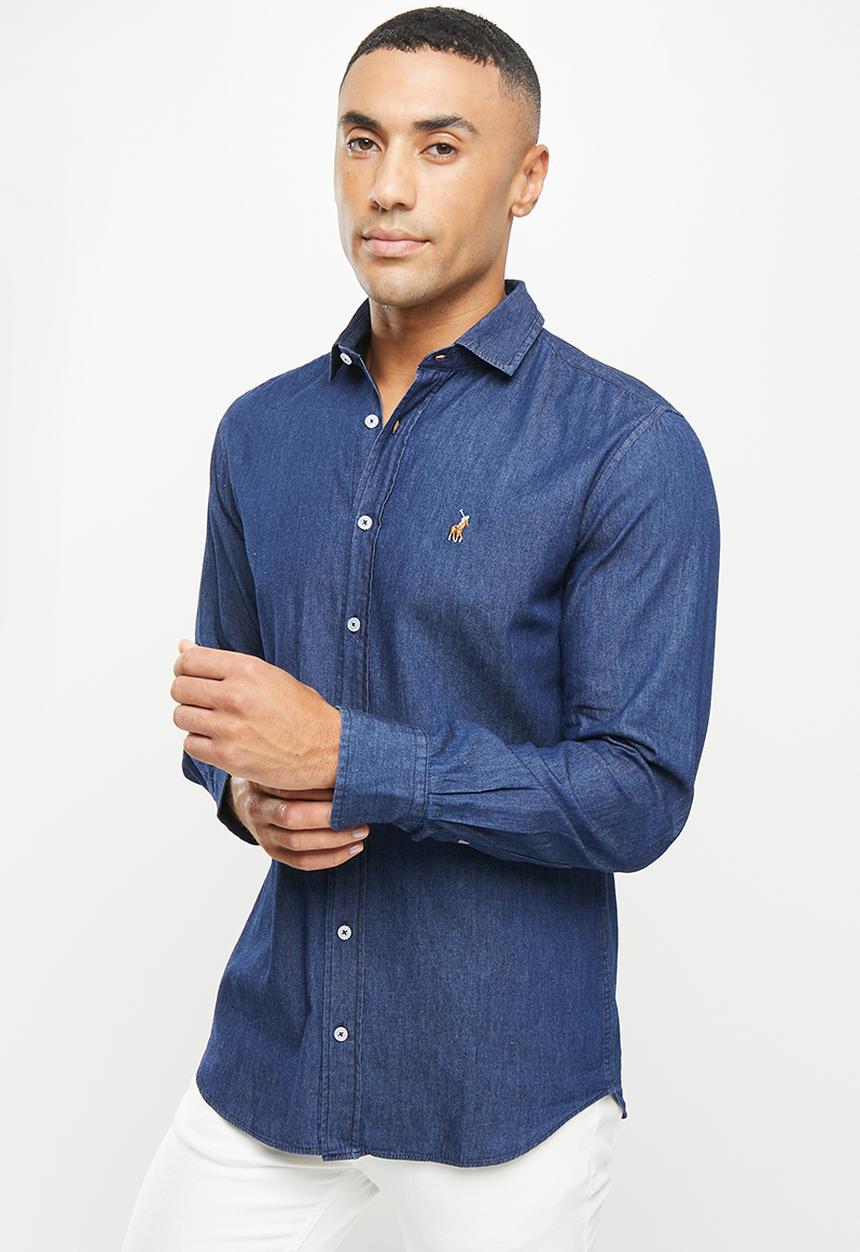 POLO - Men pjc tony ls denim shirt - dark wash