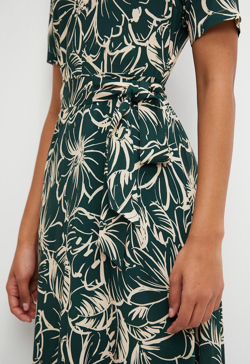 edit - Mandarin belted maxi - olive
