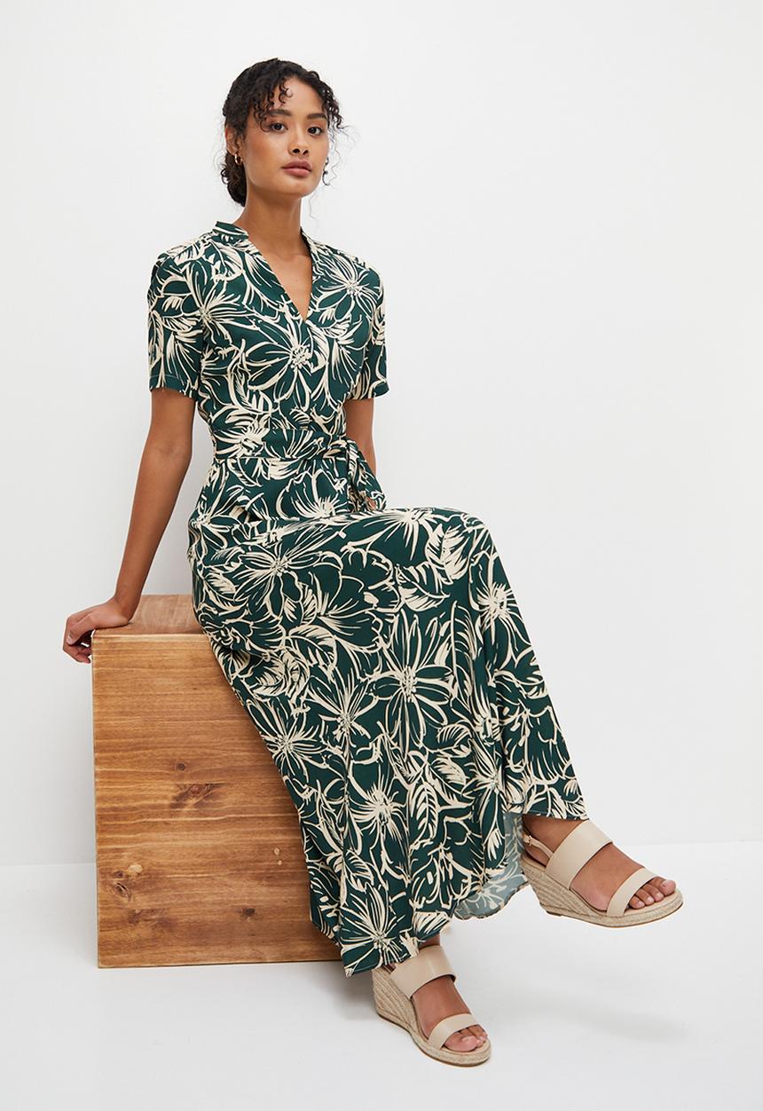edit - Mandarin belted maxi - olive