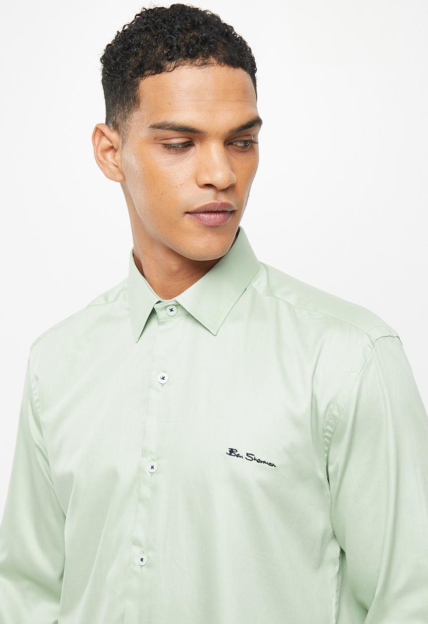 Ben Sherman - Slim ben shirt sage - sage