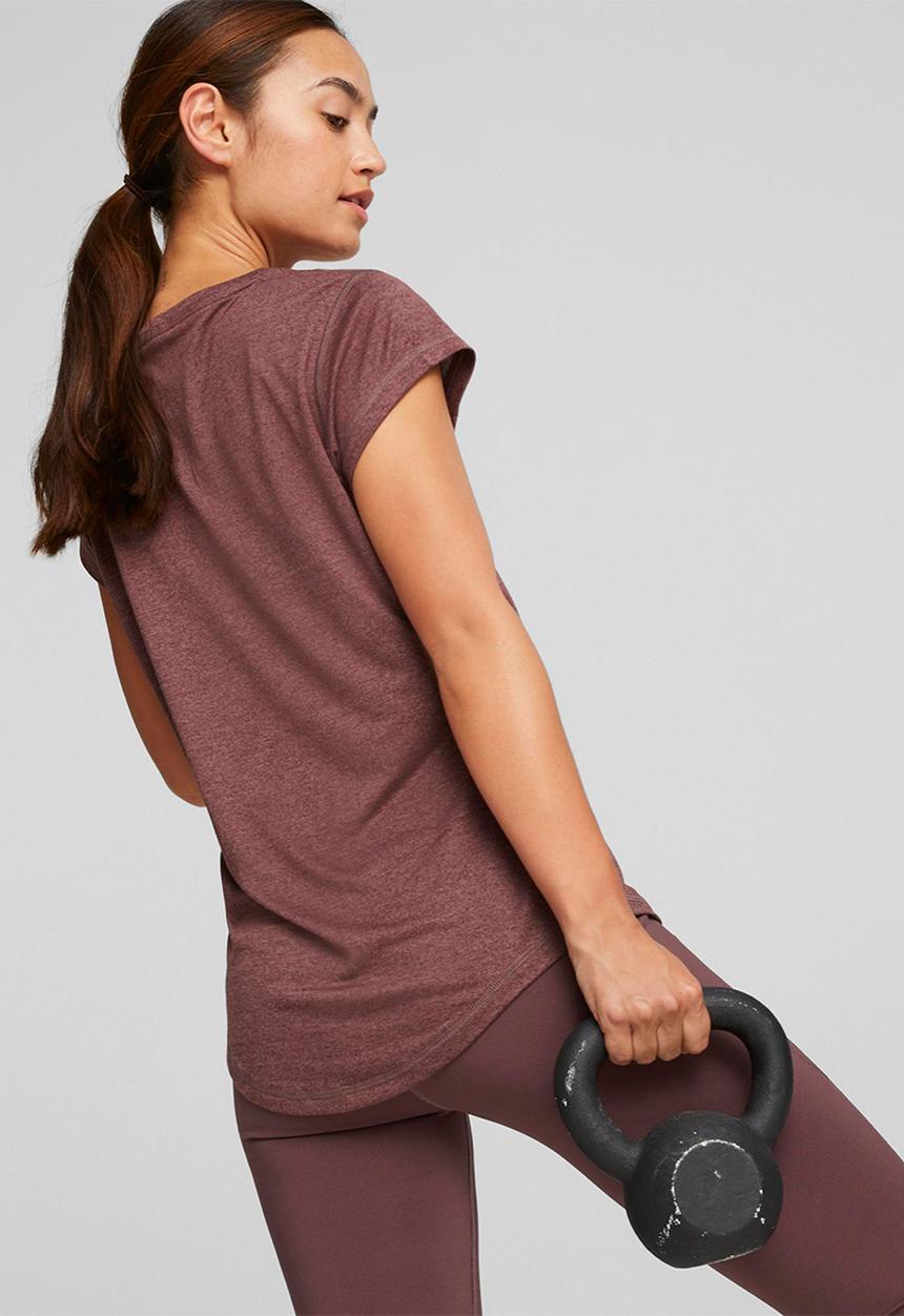 PUMA - Train favorite heather cat tee - dusty plum heather & aop cat