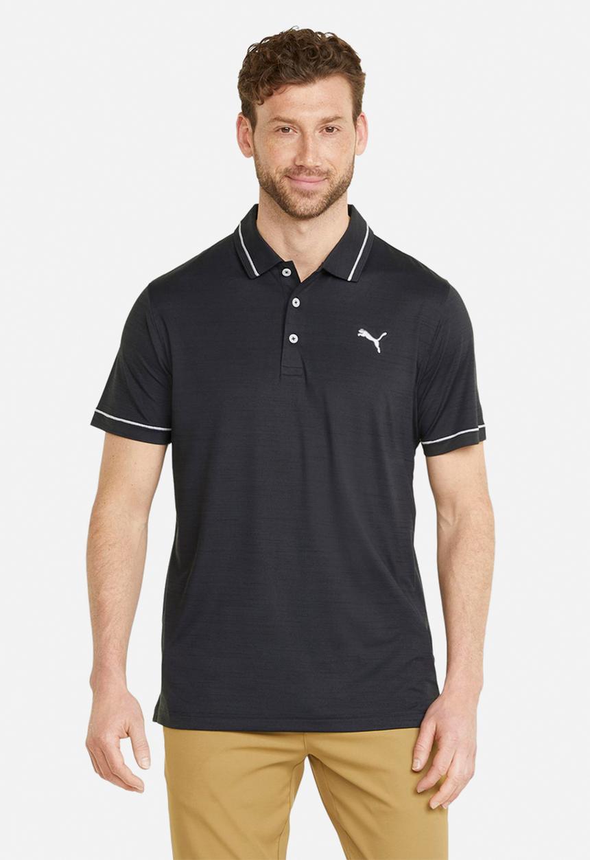 PUMA - Cloudspun monarch polo - puma black heather-high rise