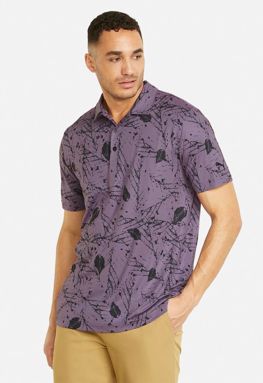 PUMA - Cloudspun golf  static polo - purple charcoal-puma black