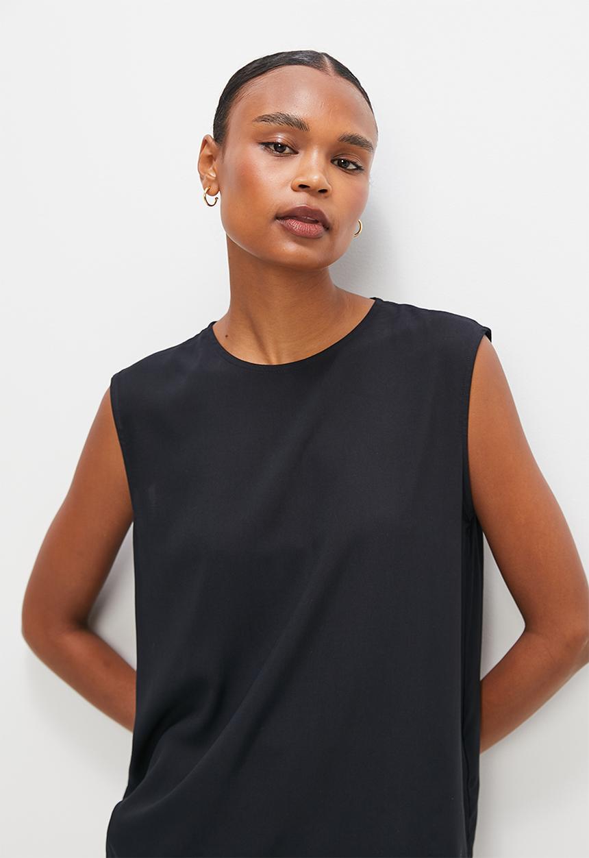 edit - Basic woven shell -  black