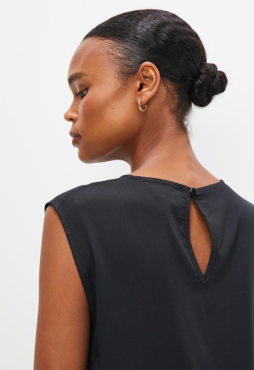 edit - Basic woven shell -  black