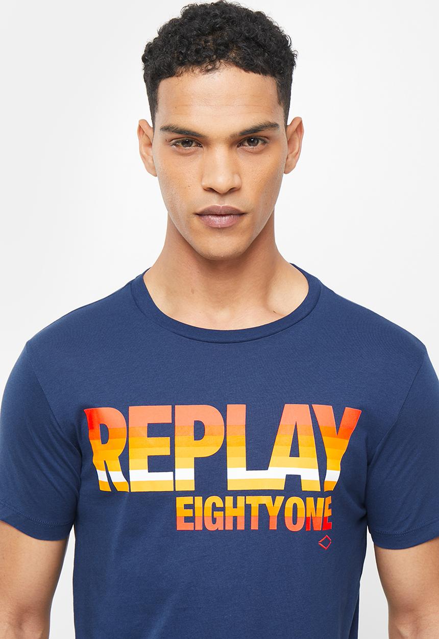 Replay - Replay basic jersey T-shirt - navy
